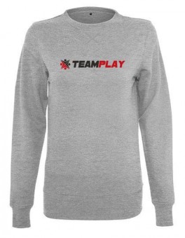 TEAMPLAY Ladies Logo Crewneck Sweater heather grey | M