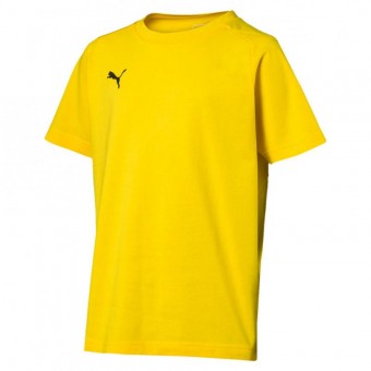 PUMA LIGA Casual Tee Jr Kinder Shirt Cyber Yellow-Puma Black | 176