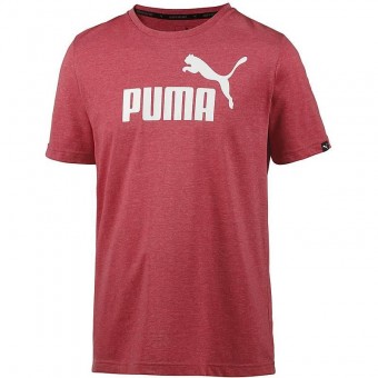 Puma ESS No.1 Heather Tee T-Shirt Red Dahlia Heather | M