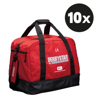 Derbystar Sporttasche Hyper Pro (10 Stück) Teampaket mit Textildruck rot | M (58 x 34 x 40 cm)