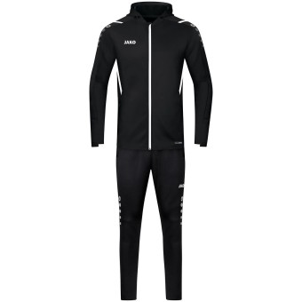 JAKO Trainingsanzug Challenge mit Kapuze schwarz-weiß | M
