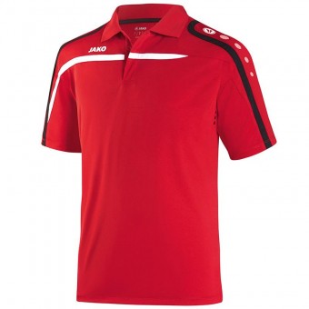 JAKO Polo Performance Poloshirt rot-weiß-schwarz | 4XL