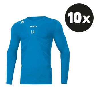 JAKO Longsleeve Comfort 2.0 Longsleeve Underwear (10 Stück) Teampaket mit Textildruck JAKO blau | Freie Größenwahl (3XS - XXL)