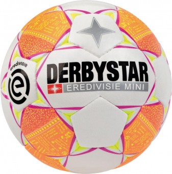 Derbystar Miniball Eredivisie Fußball Mini weiß-orange-gelb | 47 cm
