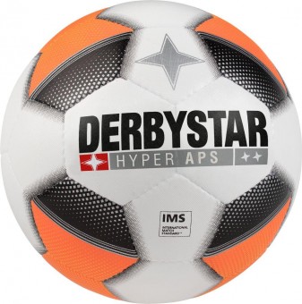 Derbystar Hyper APS Fußball Wettspielball weiß-orange-schwarz | 5