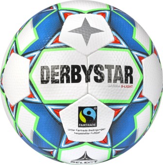 Derbystar Gamma S-Light v22 Fußball Jugendball weiß-blau-grün | 3 (290g)