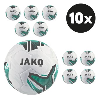 JAKO Lightball Hybrid Champ Fußball 290g Jugendball Hartiste 10er Ballpaket weiß-türkis-anthrazit | 4