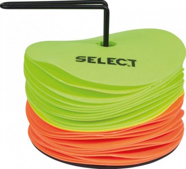 Select Floormarker Markierungsteller Set 24 Stück inkl. Träger gelb-orange | One Size