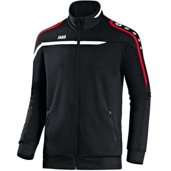 JAKO Trainingsjacke Performance Polyesterjacke schwarz-weiß-rot | L