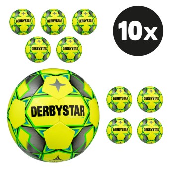 Derbystar Basic Pro Light Futsal Jugendball Hartiste 10er Ballpaket gelb-grün-blau | 4