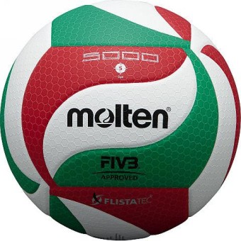 Molten V5M5000-DE Volleyball Flistatec Spielball DVV1 weiß-grün-rot | 5