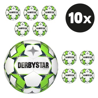 DERTEAMSPORTPROFI.DE | Derbystar Brillant TT Fußball Trainingsball Hartiste  10er Ballpaket weiß-grün-grau | 5 | online kaufen